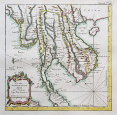 Carte géographique ancienne - Thaïlande - Vietnam