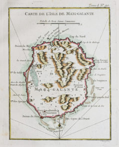 Carte géographique ancienne - Île de Marie-Galante