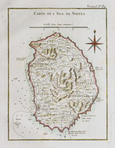 Carte marine ancienne - Île de Niévès - Nevis