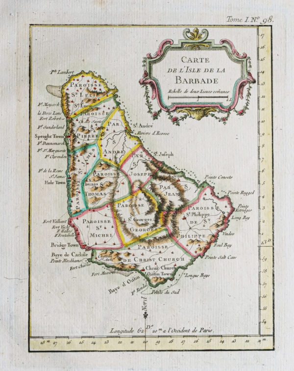 Carte marine ancienne - Île de la Barbade