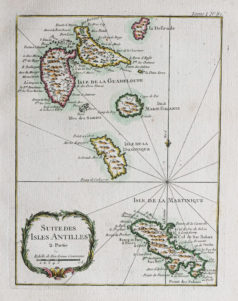 Carte marine ancienne des Antilles