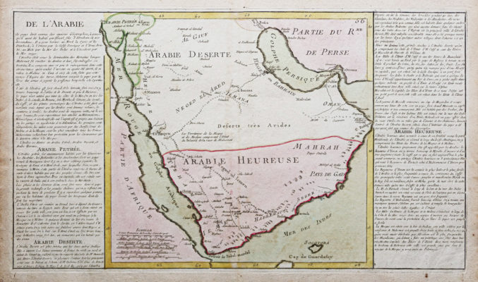 Carte géographique ancienne de l’Arabie