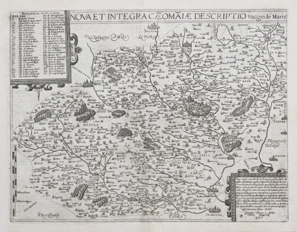 Carte géographique ancienne du Mans