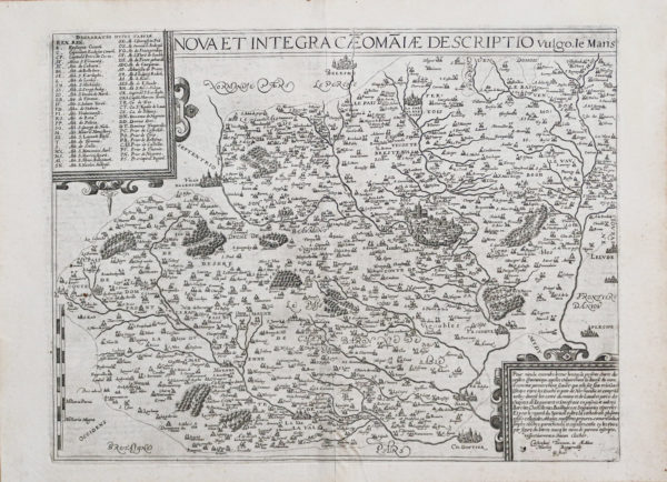 Carte géographique ancienne du Mans