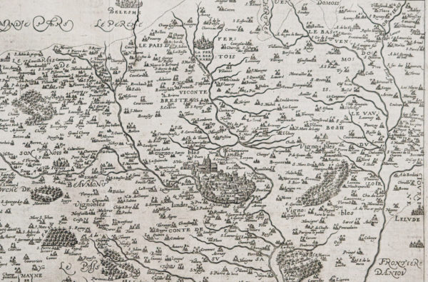 Carte géographique ancienne du Mans
