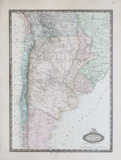 Carte géographique ancienne de l'Argentine