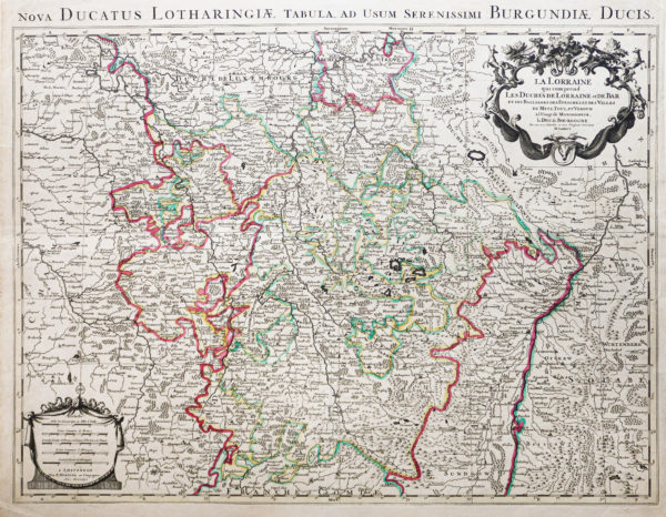Carte géographique ancienne de la Lorraine