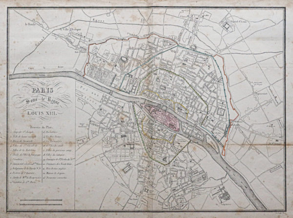 Plan ancien de Paris sous le règne de Louis XIII