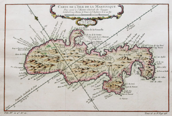 Carte marine ancienne de la Martinique