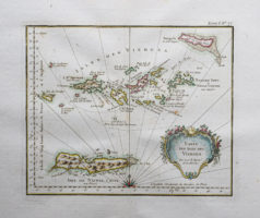 Carte marine ancienne des Îles Vierges