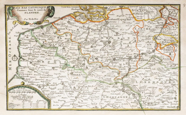 Carte géographique ancienne de Flandres