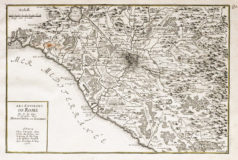 Carte géographique ancienne des environs de Rome