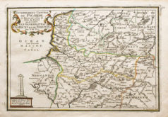 Carte géographique ancienne de la région d’Amiens