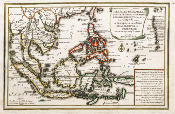 Carte géographique ancienne des Philippines