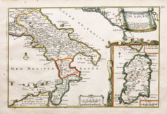 Carte géographique ancienne de Naples - Sardaigne