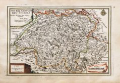 Carte géographique ancienne des cantons Suisses