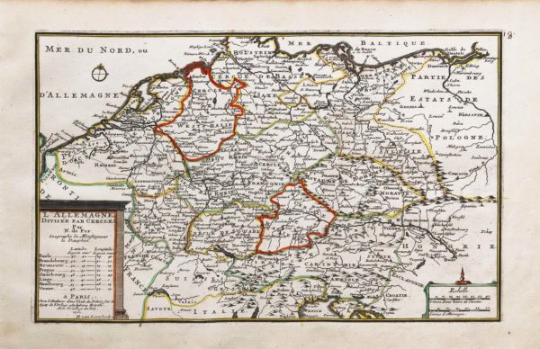 Carte géographique ancienne de l’Allemagne