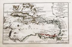 Carte géographique ancienne des Antilles