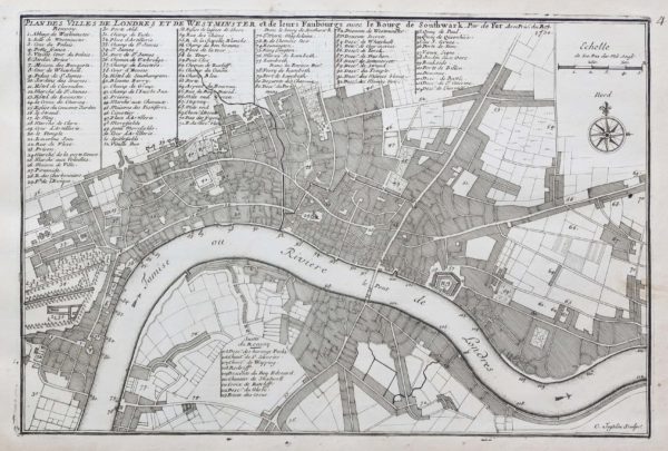 Plan ancien de la ville de Londres - Westminster