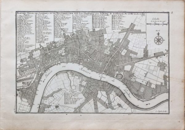 Plan ancien de la ville de Londres - Westminster