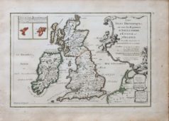 Carte ancienne des Iles Britanniques - Angleterre