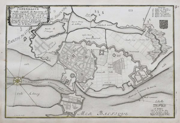 Plan ancien de la ville de Copenhague