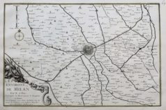 Carte ancienne de la ville de Milan et de ses environs