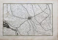 Carte ancienne de la ville de Milan et de ses environs