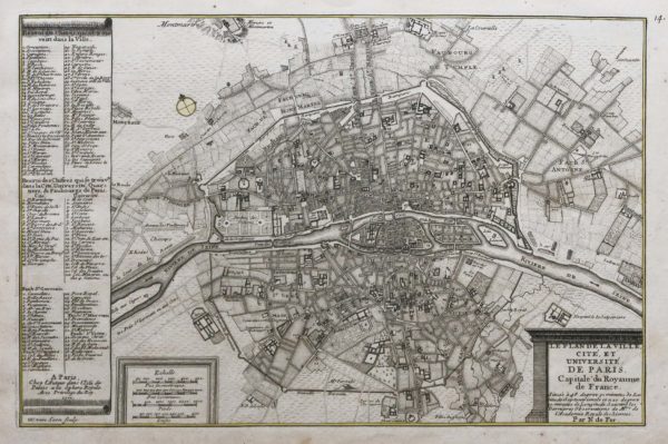 Carte ancienne des environs de la ville de Paris