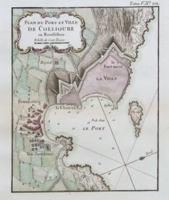 Carte marine ancienne de Collioure - Pyrénées Orientales
