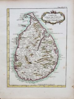 Carte ancienne de l’Ile de Ceylan - Sri Lanka