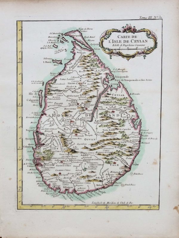 Carte ancienne de l’Ile de Ceylan - Sri Lanka