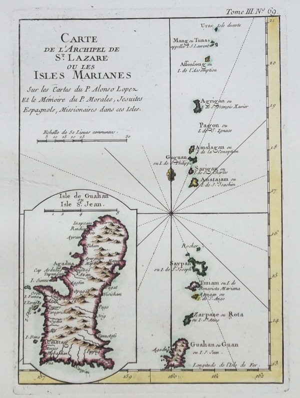 Carte marine ancienne des Iles Mariannes