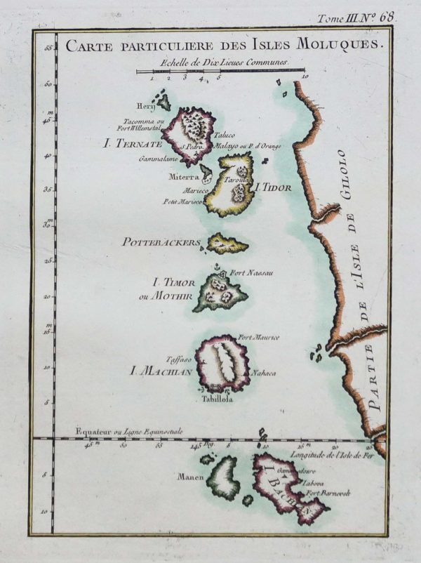 Carte marine ancienne des Iles Moluques - Indonésie