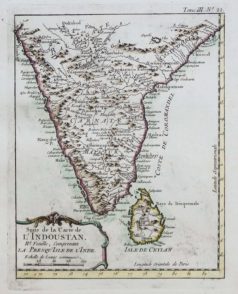 Carte ancienne de l’Inde du sud - Sri Lanka