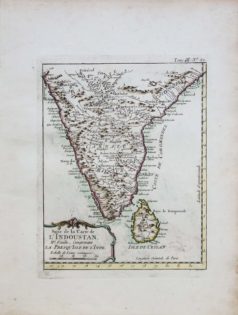 Carte ancienne de l’Inde du sud - Sri Lanka