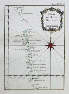 Carte marine ancienne des Iles Maldives