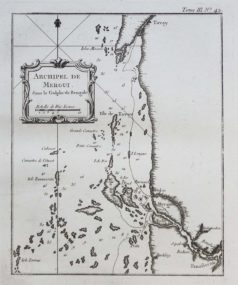 Carte marine ancienne de l’Archipel de Mergui - Bengale