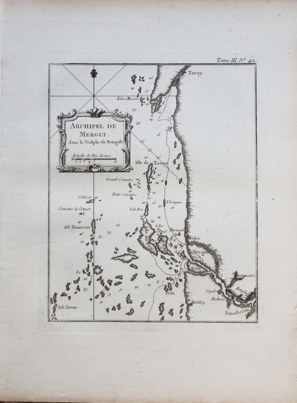 Carte marine ancienne de l’Archipel de Mergui - Bengale