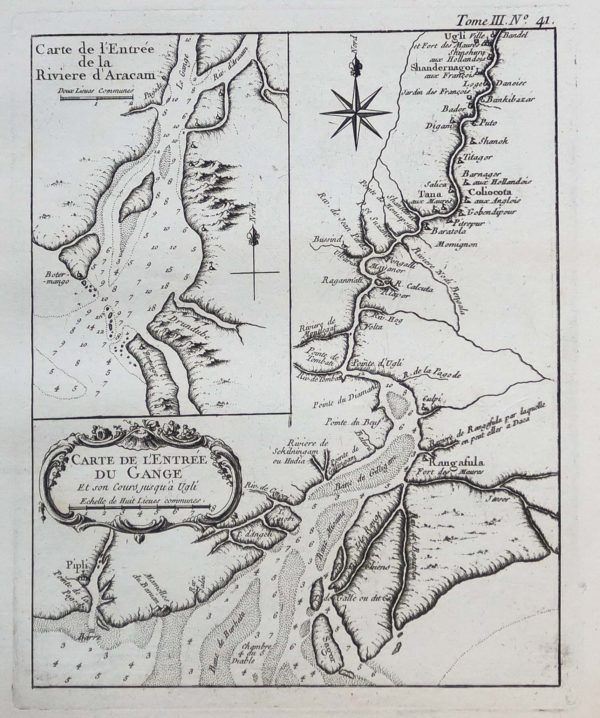 Carte marine de l’entrée du Gange - Rivière d’Aracam