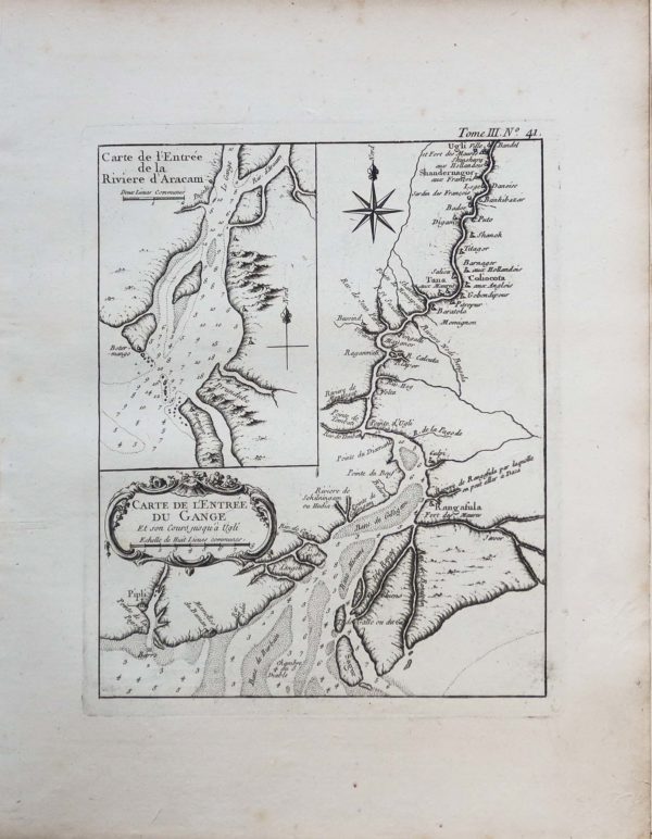 Carte marine de l’entrée du Gange - Rivière d’Aracam