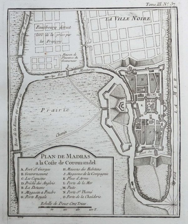 Plan ancien de Madras - Inde