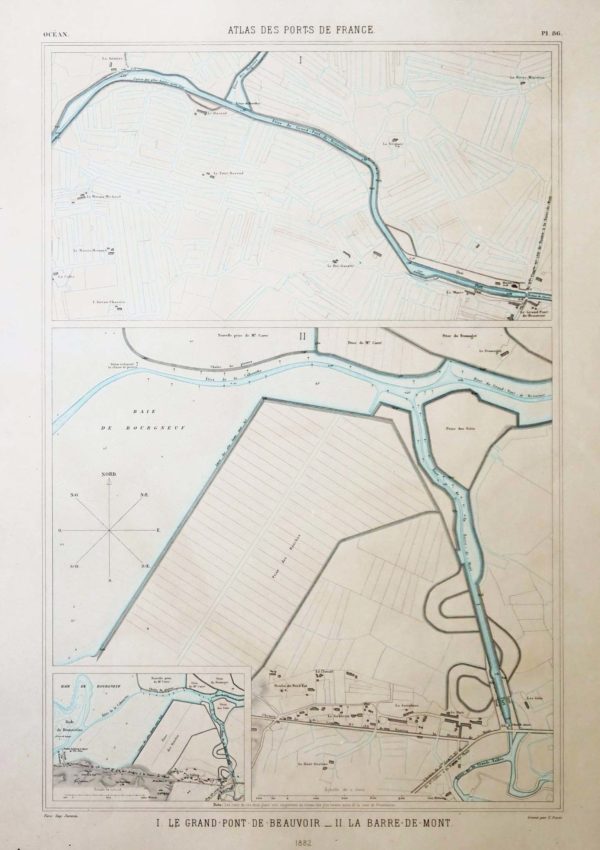 Carte Marine ancienne de Beauvoir - Barre de Mont