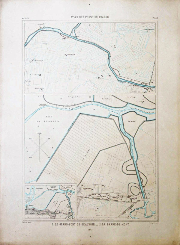 Carte Marine ancienne de Beauvoir - Barre de Mont