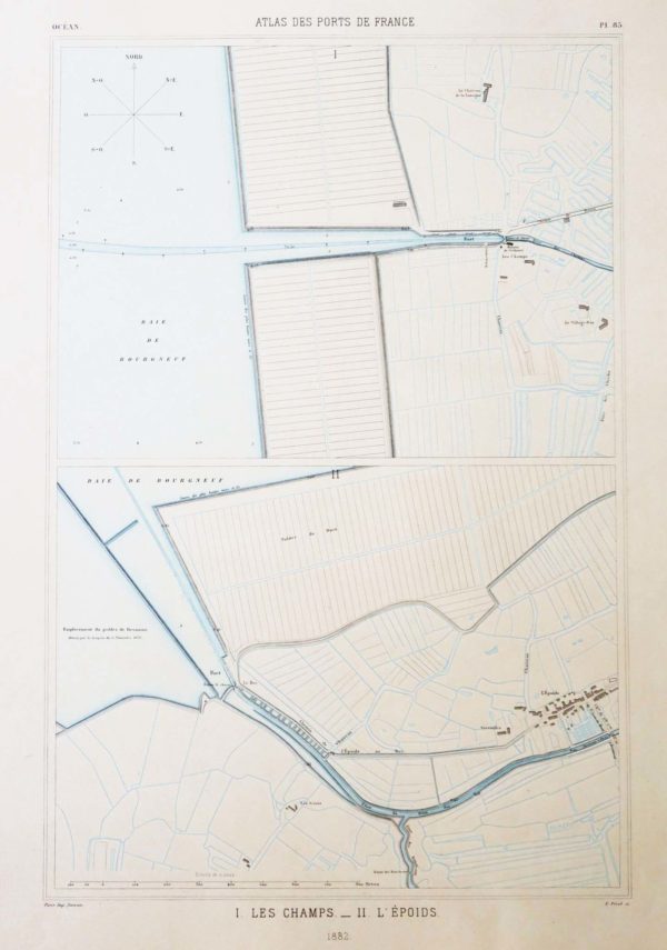 Carte Marine ancienne de la Baie de Bourgneuf