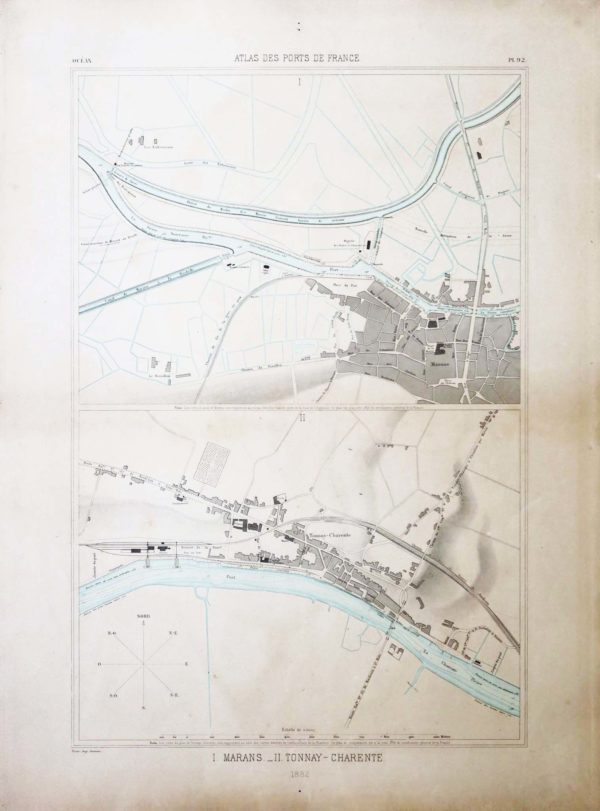 Carte Marine ancienne de la Tonnay - Marans