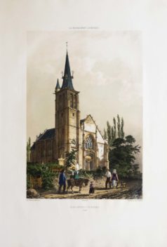 Lithographie ancienne de l’Eglise d’Annebault