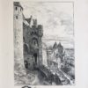 Lithographie ancienne de Carcassonne - Albert Robida