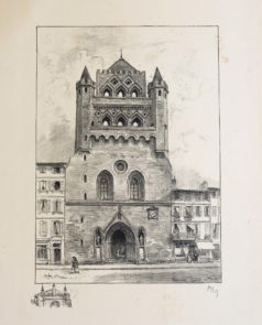 Lithographie ancienne de Toulouse - Albert Robida