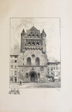 Lithographie ancienne de Toulouse - Albert Robida